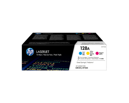 Pack de 3 de toner original HP CE321A/CE322A/CE323A Pack de 3 Cartuchos de Toner Originales - 128A 3 Colores