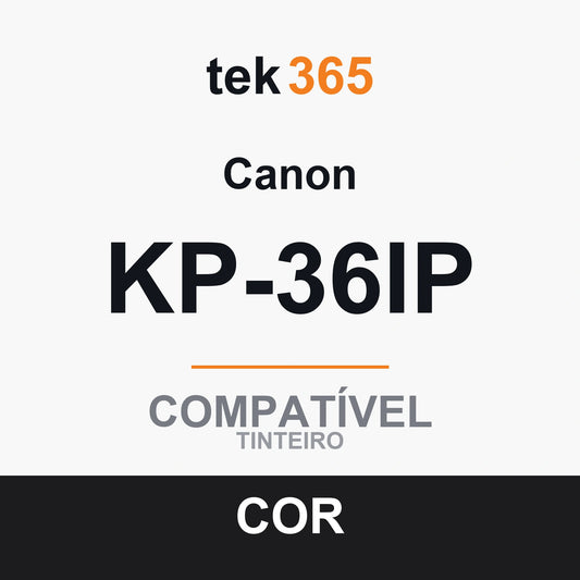 Cartucho de tinta compatível Canon KP-36IP Pack de Tinta Genérico y 36 folhas Papel Fotografico, 100x148 mm 4 Cores