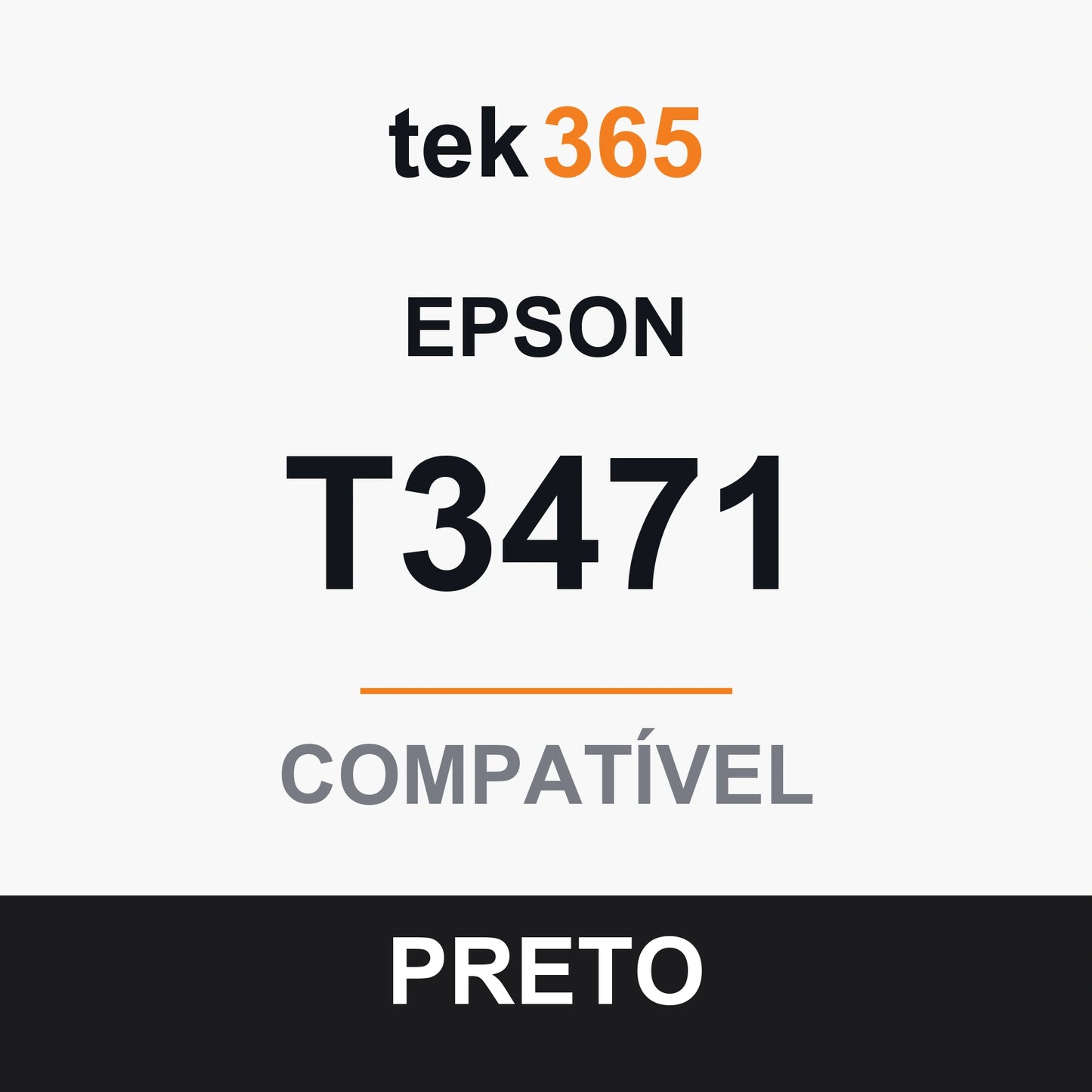 Cartucho de tinta compatível Epson T3471/T3461 (34XL) Preto