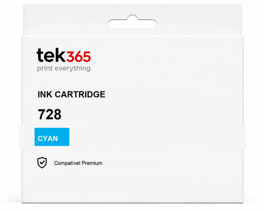 Tinteiro compatível HP 728 Ciano