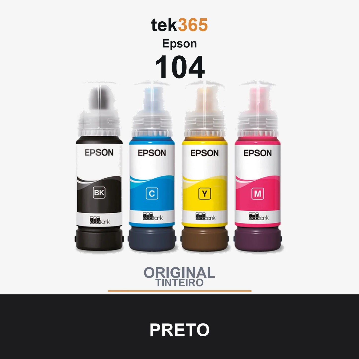 Pack de 4 de cartucho de tinta original Epson 104 Pack de 4 Botellas de Tinta Originales - C13T00P640 4 Cores