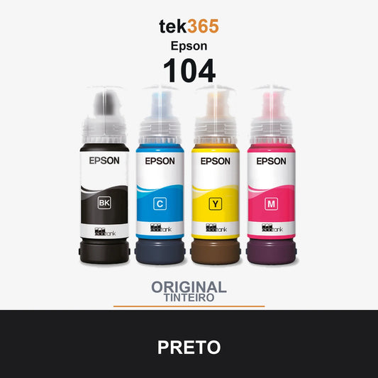 Pack de 4 de cartucho de tinta original Epson 104 Pack de 4 Botellas de Tinta Originales - C13T00P640 4 Cores