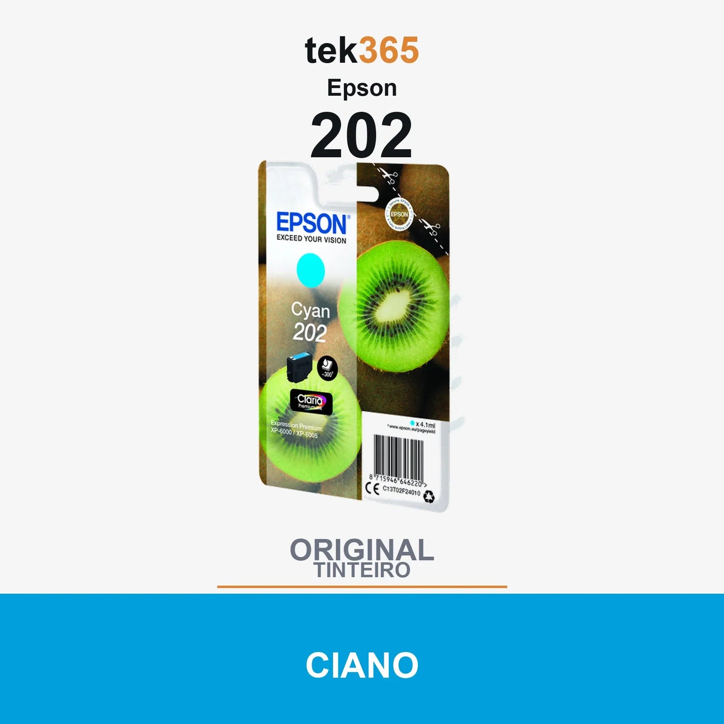 Cartucho de tinta original Epson 202 Ciano