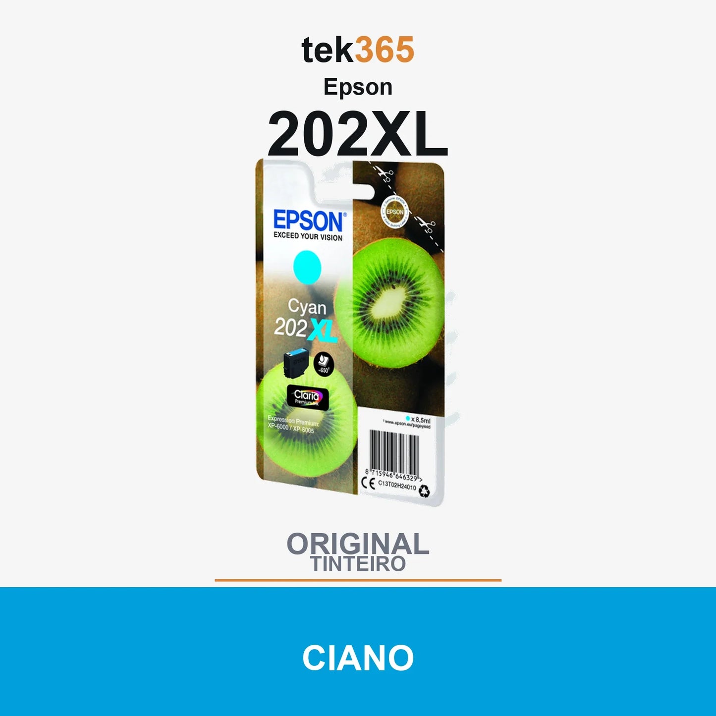 Cartucho de tinta original Epson 202XL Ciano
