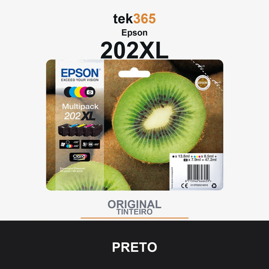 Cartucho de tinta original Epson 202XL Pack de 5 Cartuchos de Tinta Originales - C13T02G74010 5 Colores