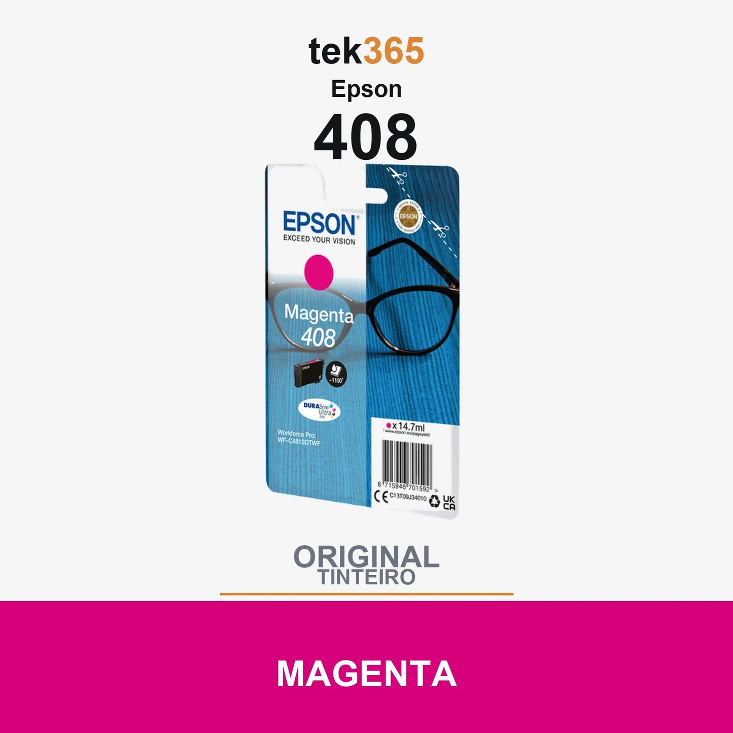 Cartucho de tinta original Epson 408 Magenta