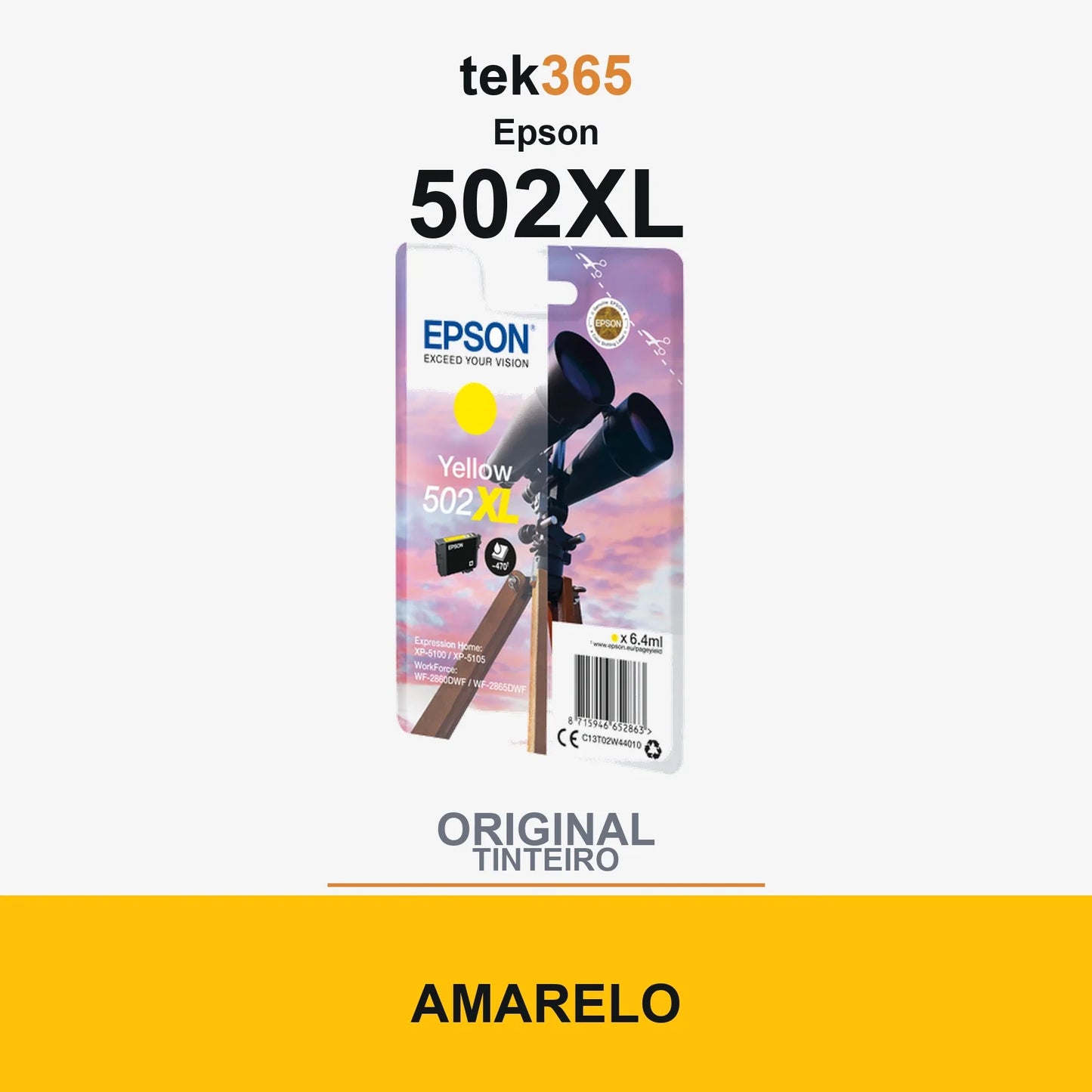 Cartucho de tinta original Epson 502XL Amarelo