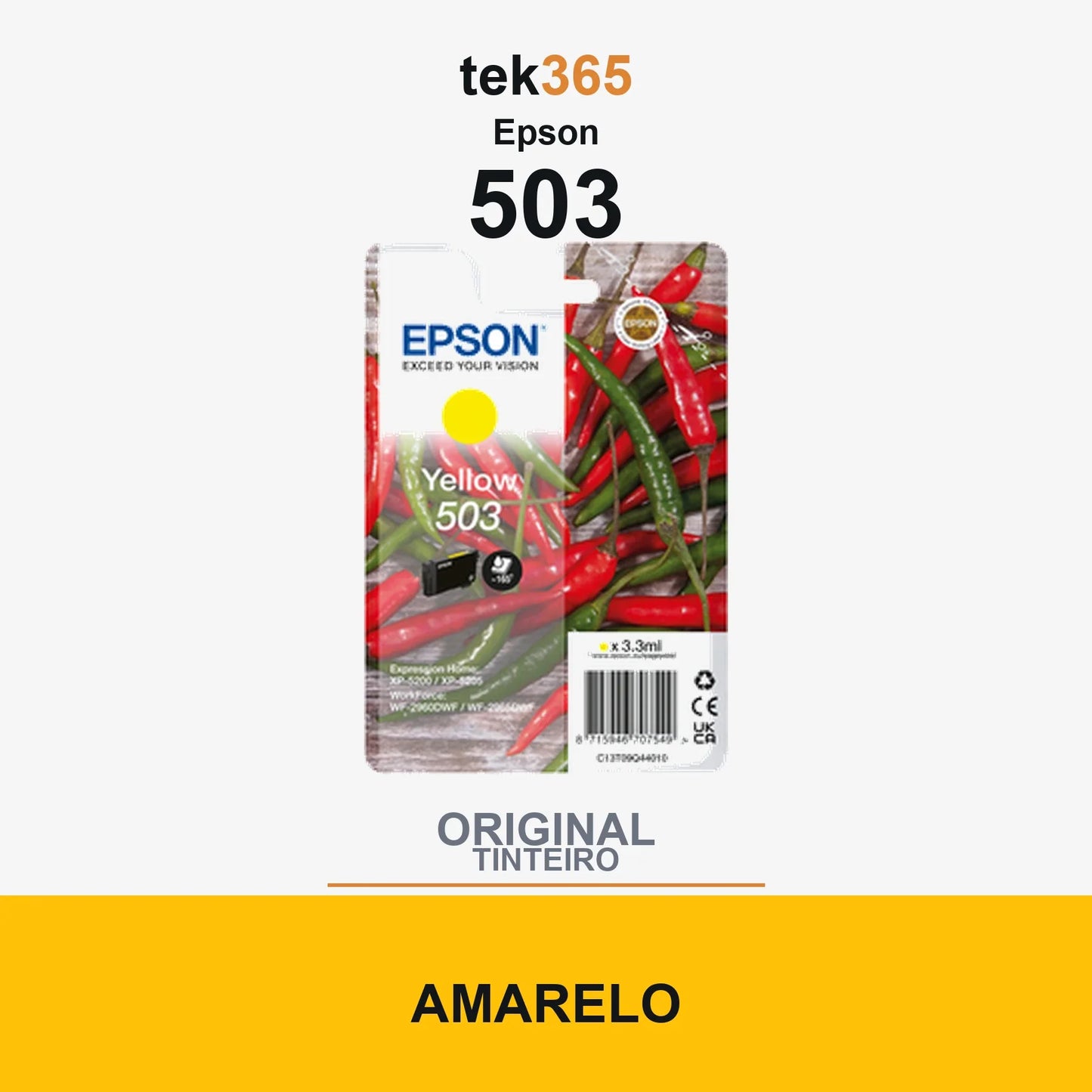 Cartucho de tinta original Epson 503 Amarelo