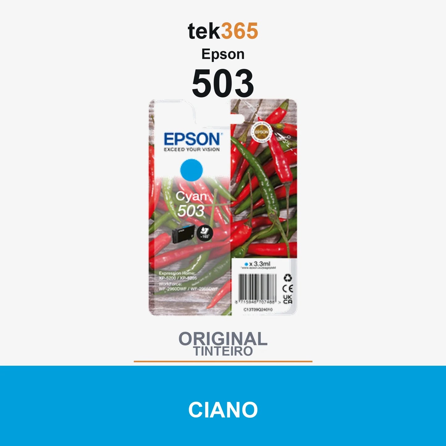 Cartucho de tinta original Epson 503 Ciano