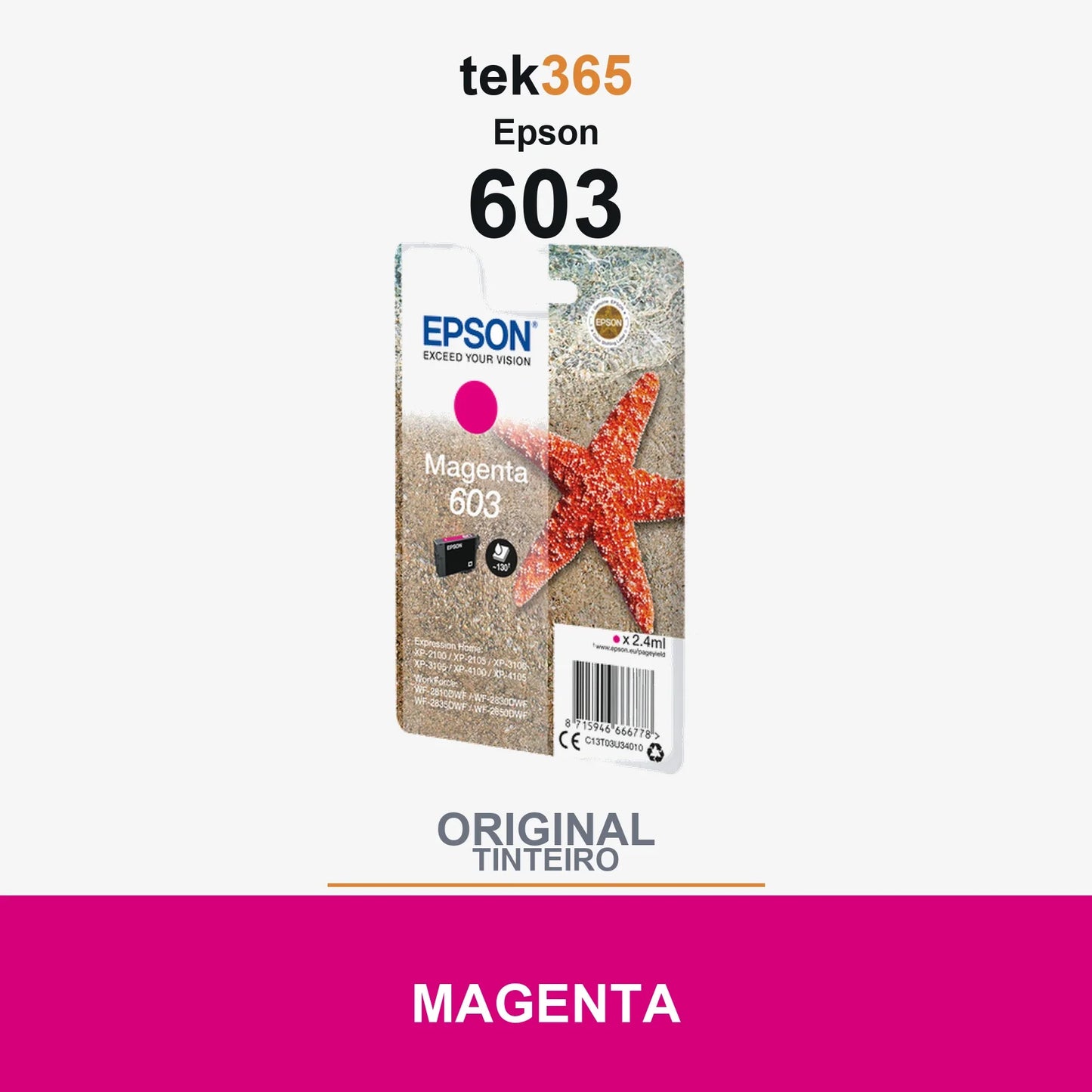 Cartucho de tinta original Epson 603 Magenta