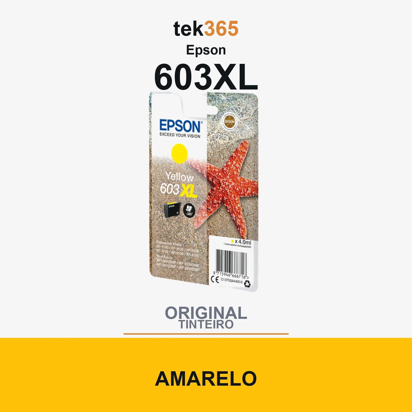 Cartucho de tinta original Epson 603XL Amarelo