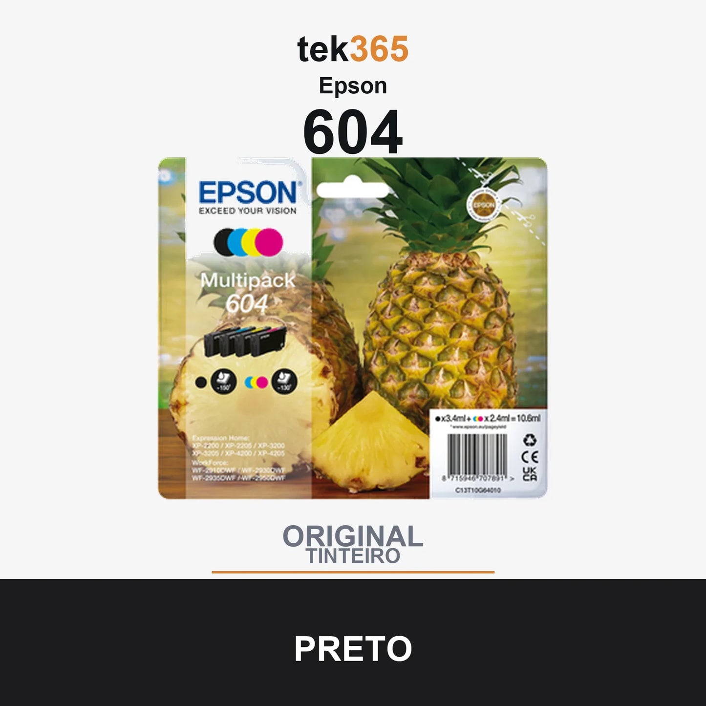 Pack de 4 de cartucho de tinta original Epson 604 4 Cores