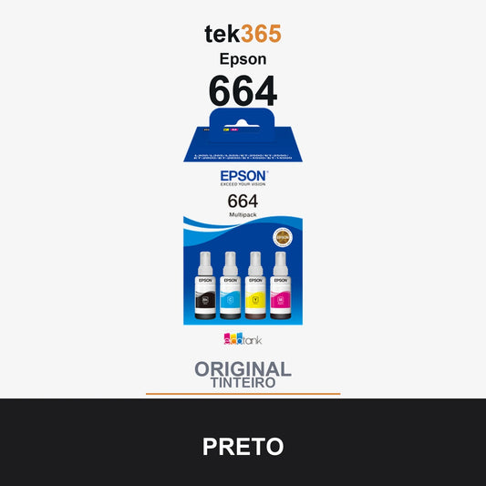 Pack de 4 de cartucho de tinta original Epson 664 Pack de 4 Botellas de Tinta Originales C13T664640 4 Cores