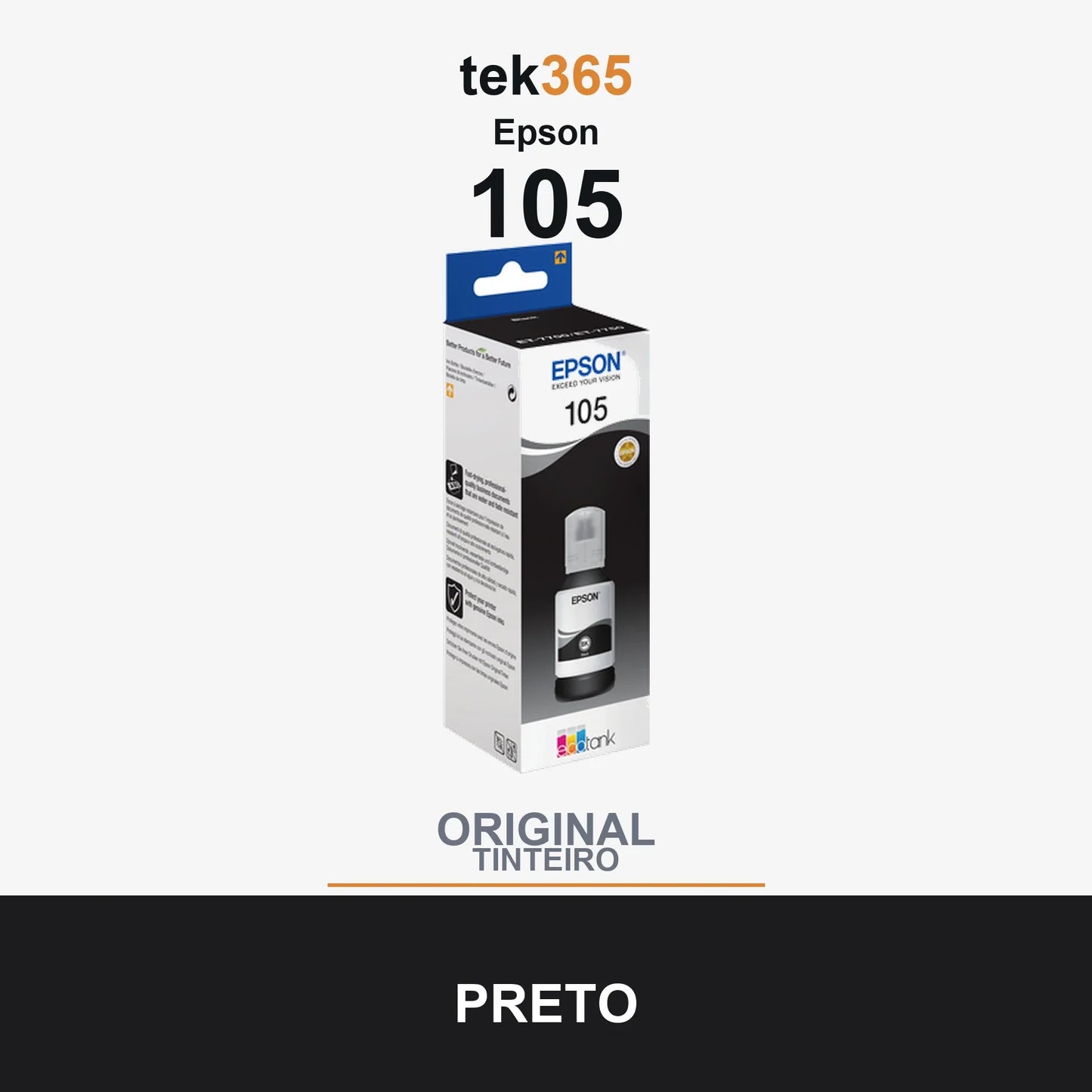 Garrafa de tinta original Epson 105 Preto