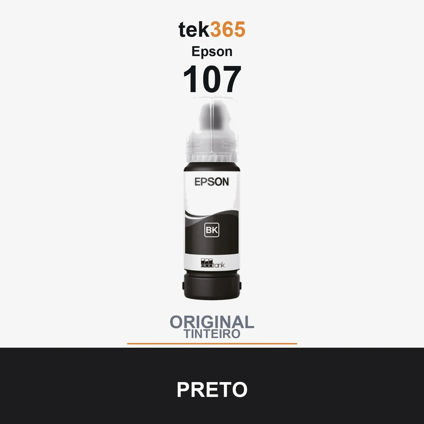 Garrafa de tinta original Epson 107 Preto