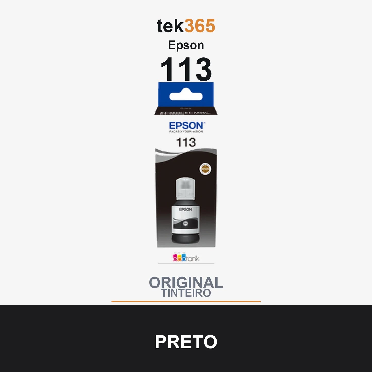 Garrafa de tinta original Epson 113 Preto