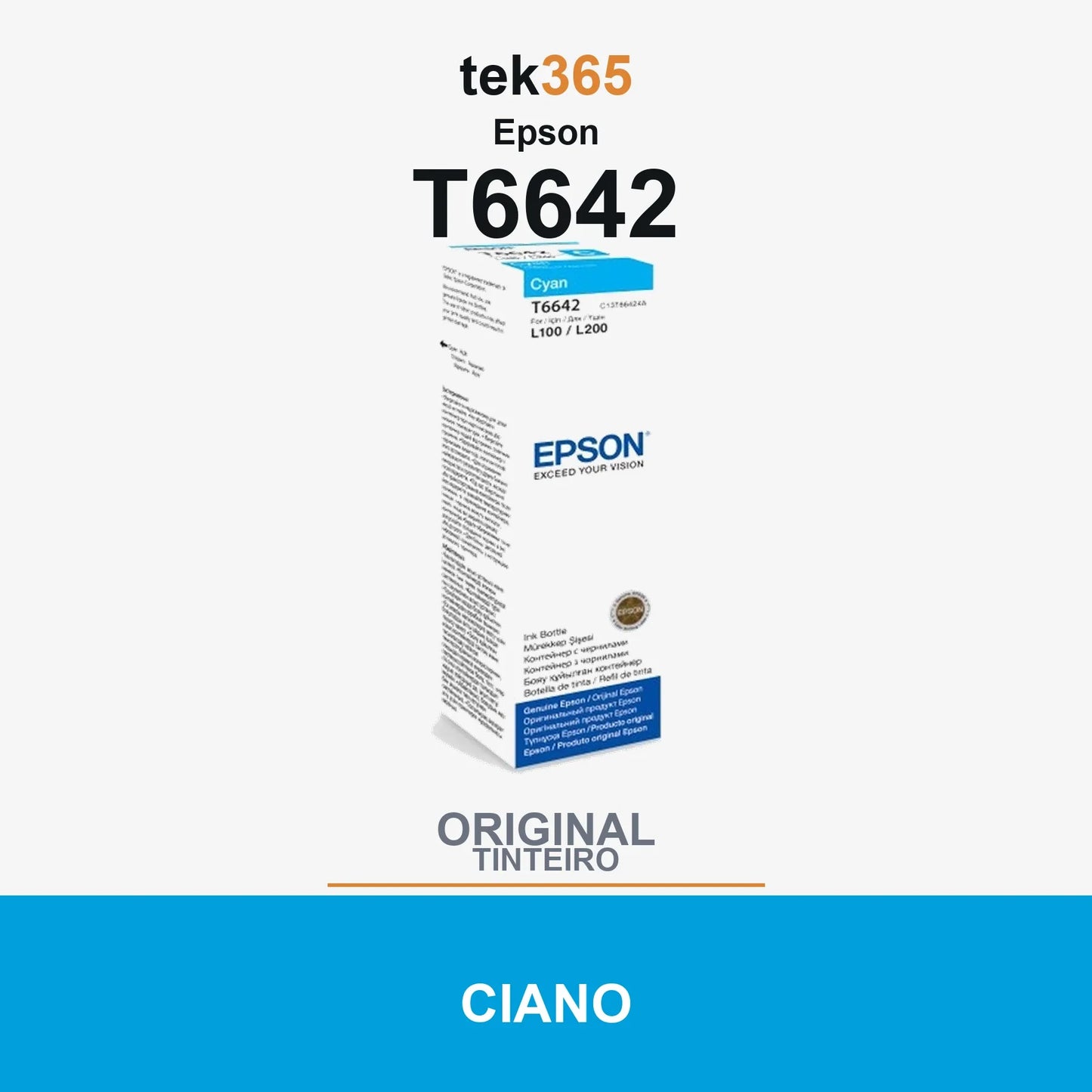 Garrafa de tinta original Epson T6642 Ciano