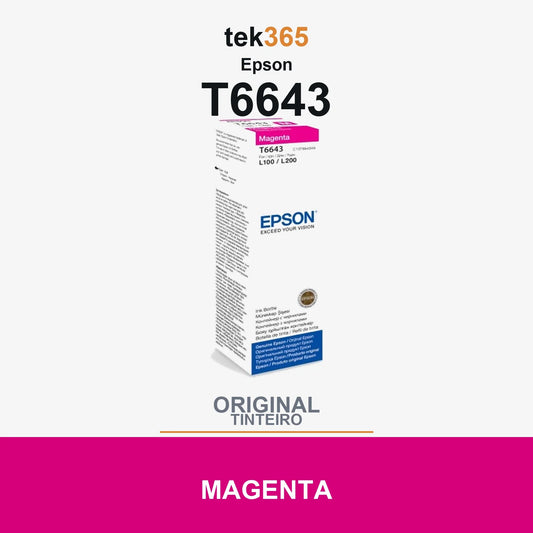 Garrafa de tinta original Epson T6643 Magenta