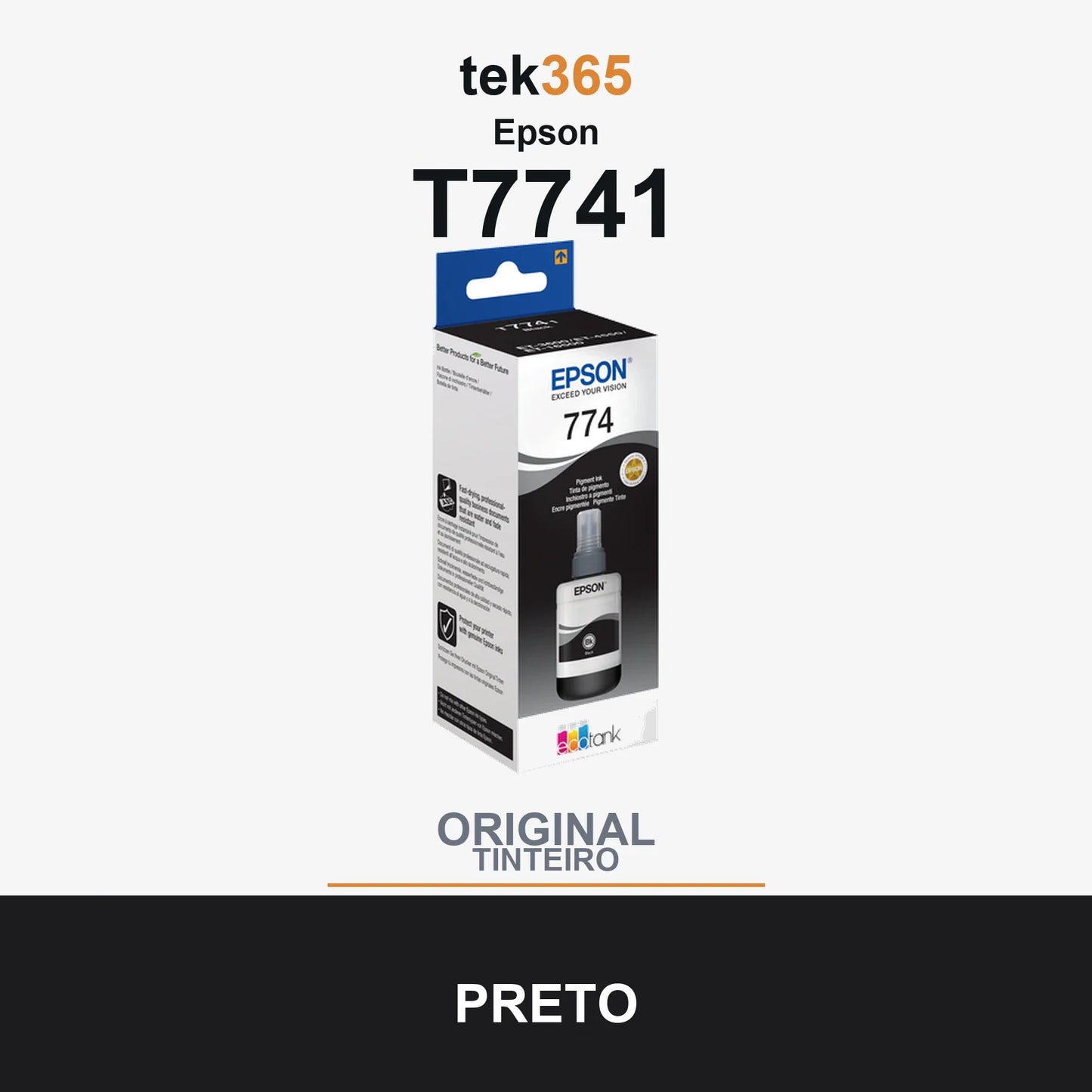 Garrafa de tinta original Epson T7741 Preto