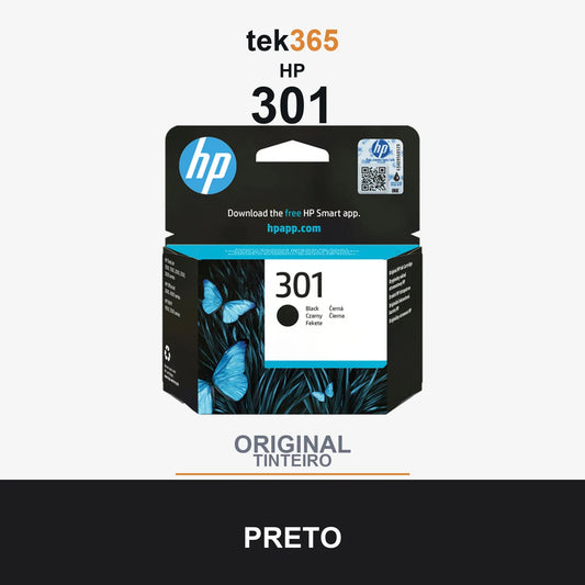 Cartucho de tinta original HP 301 Preto