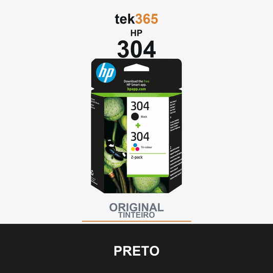 Pack de 2 de cartucho de tinta original HP 304 Negro + Color Preto e Tricolor