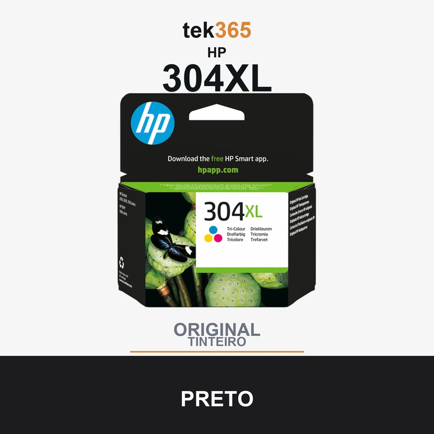 Cartucho de tinta original HP 304XL Color Tricolor