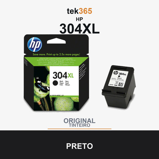 Cartucho de tinta original HP 304XL Preto