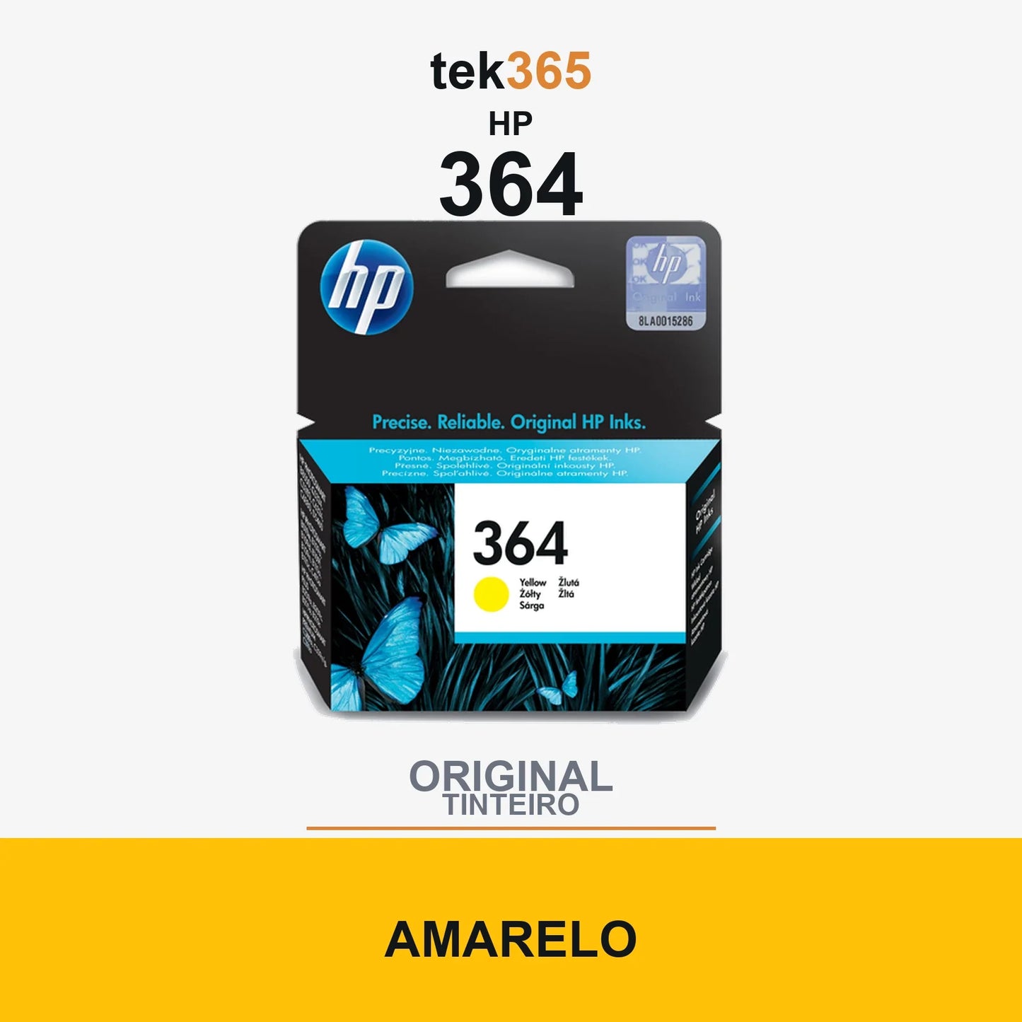 Cartucho de tinta original HP 364 Amarelo