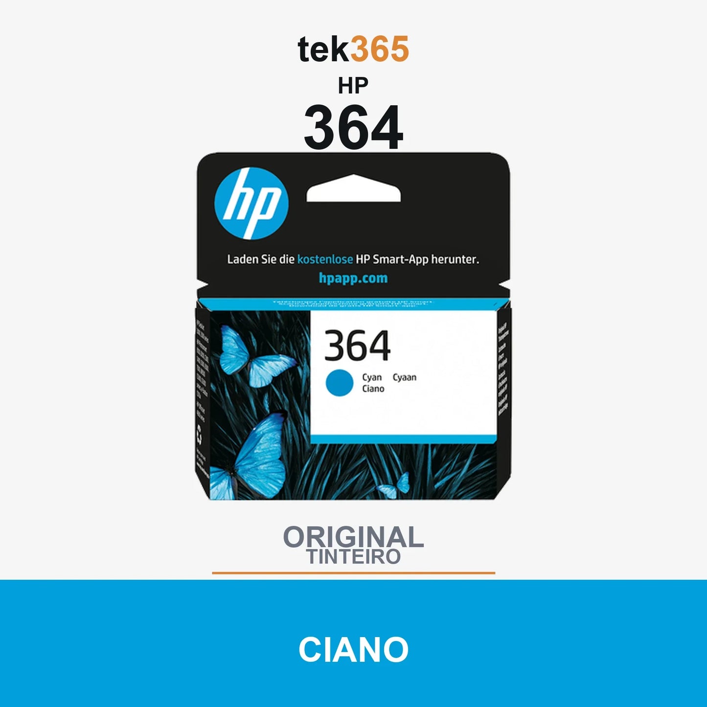 Cartucho de tinta original HP 364 Ciano