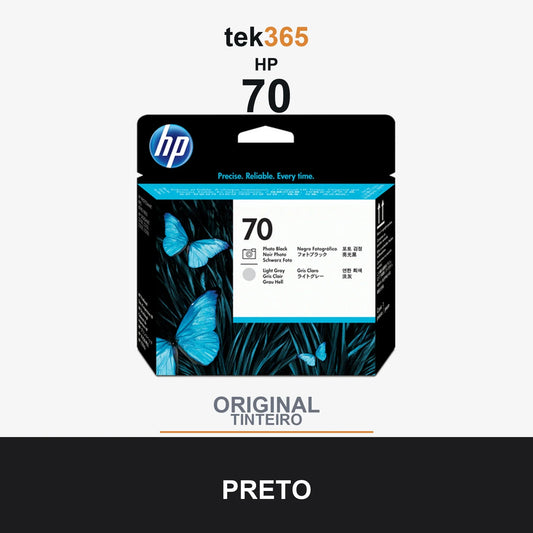 Cartucho de tinta original HP 70 Negro Photo/Gris Claro Cabeça de Impressão Original - C9407A Preto