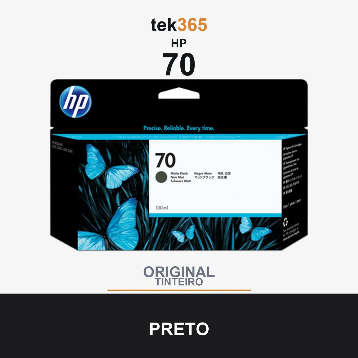 Cartucho de tinta original HP 70 Preto Mate