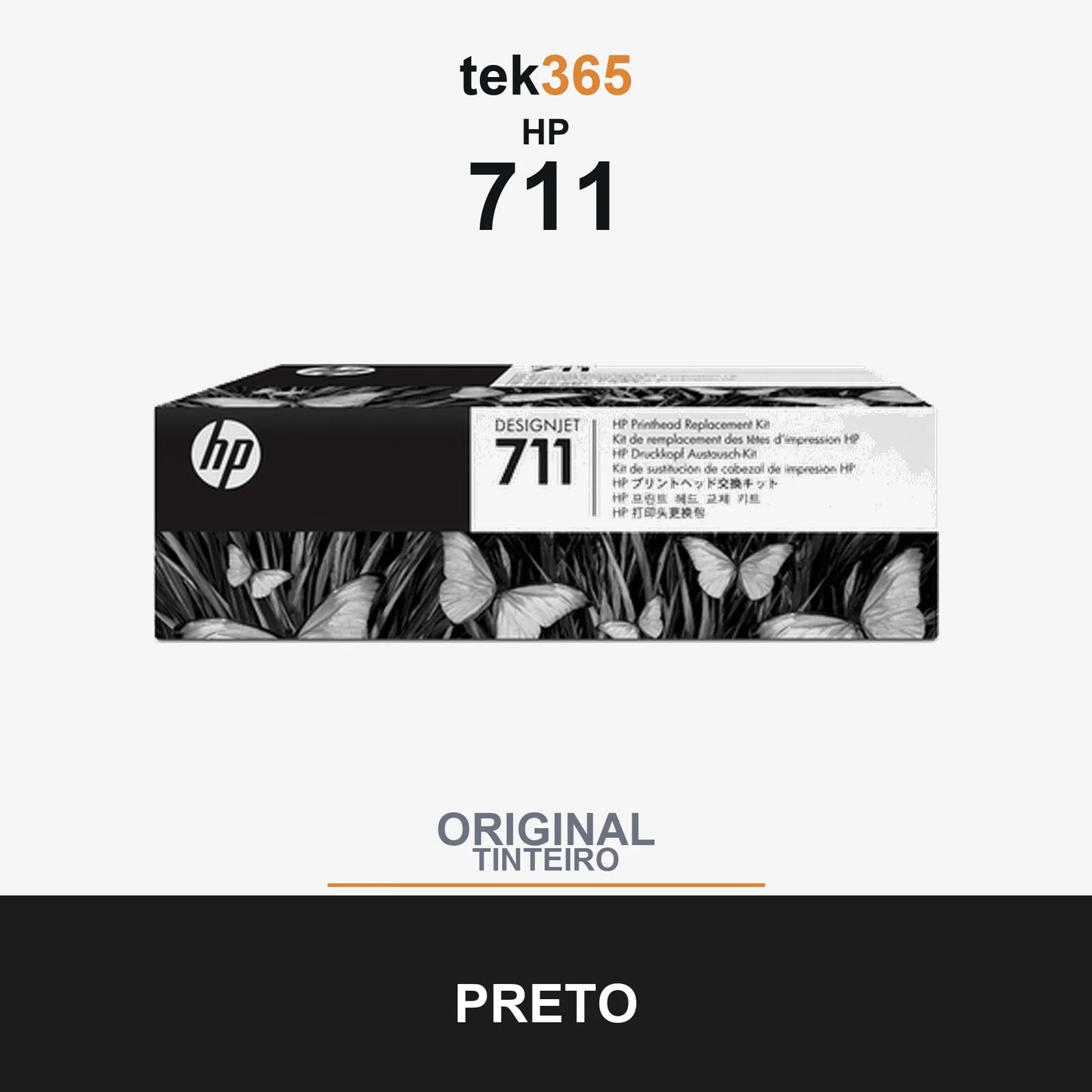 Pack de 4 de cartucho de tinta original HP 711 Cabeça de Impressão Original + 4 Cores