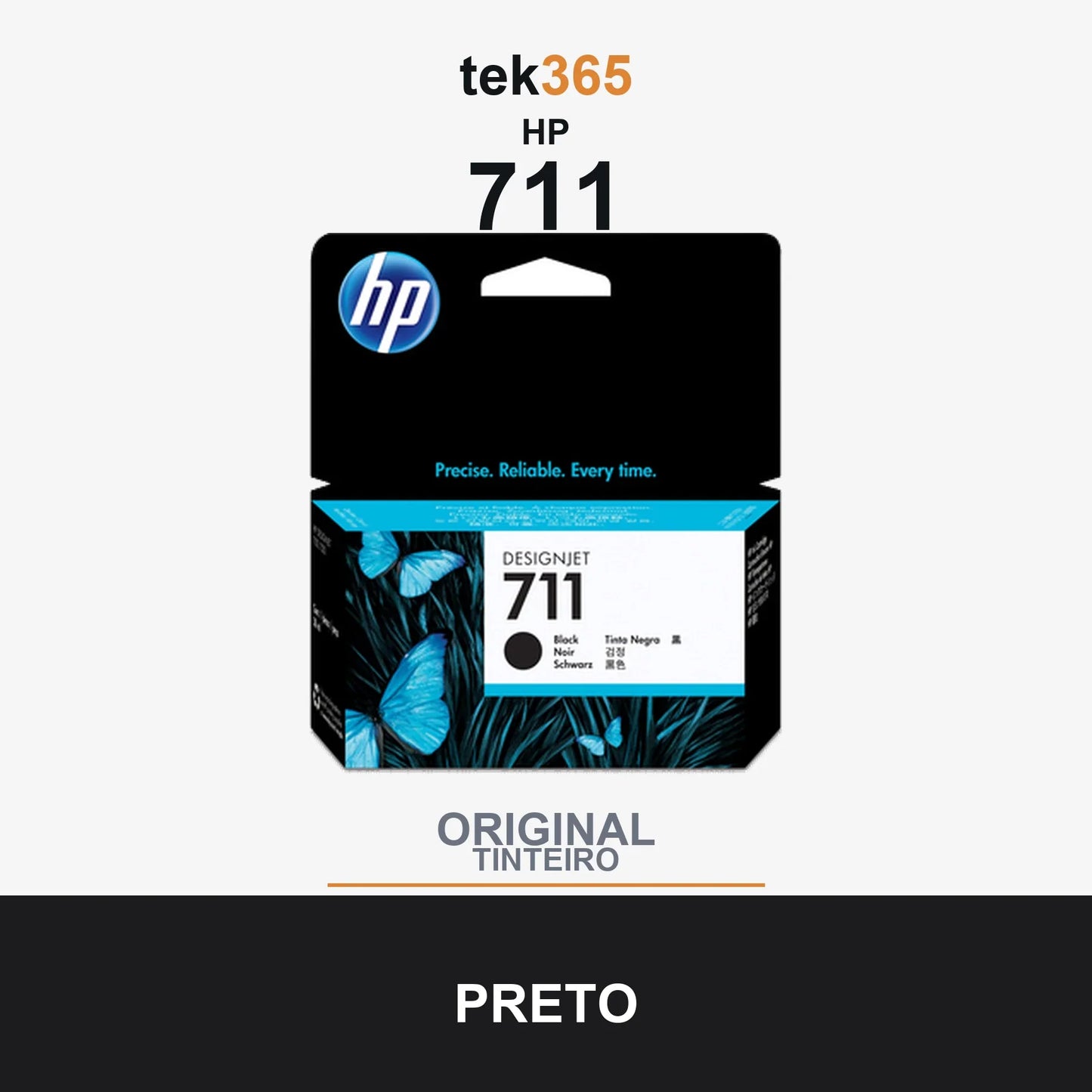 Cartucho de tinta original HP 711 Preto