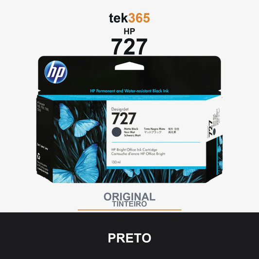 Cartucho de tinta original HP 727 Preto Mate