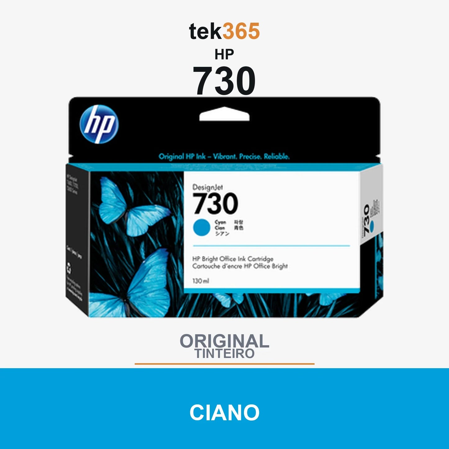 Cartucho de tinta original HP 730 Ciano