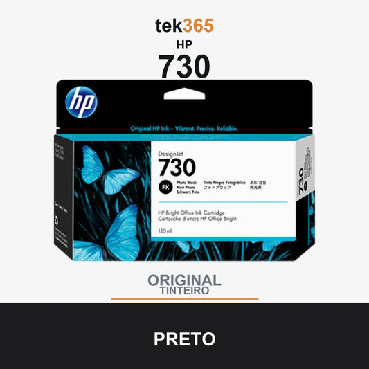 Cartucho de tinta original HP 730 Preto Foto