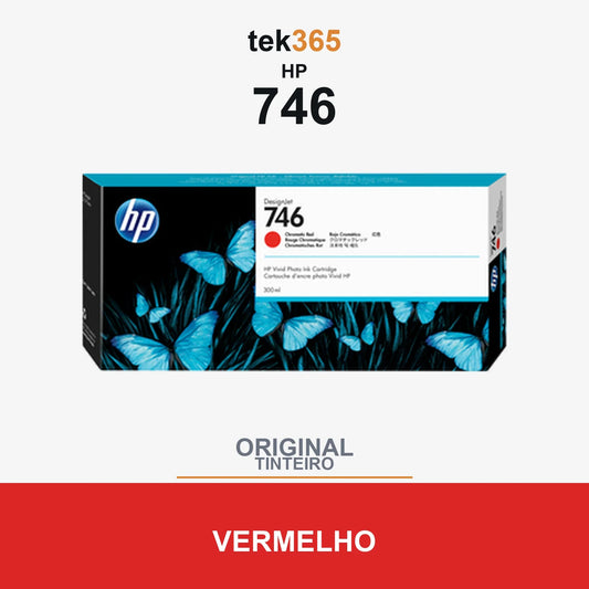 Cartucho de tinta original HP 746 Vermelho