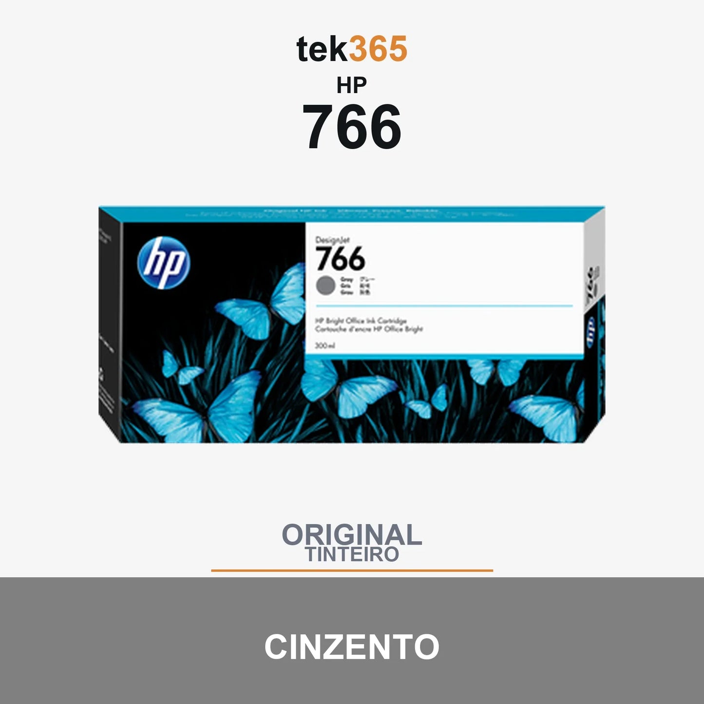 Cartucho de tinta original HP 766 Cinzento