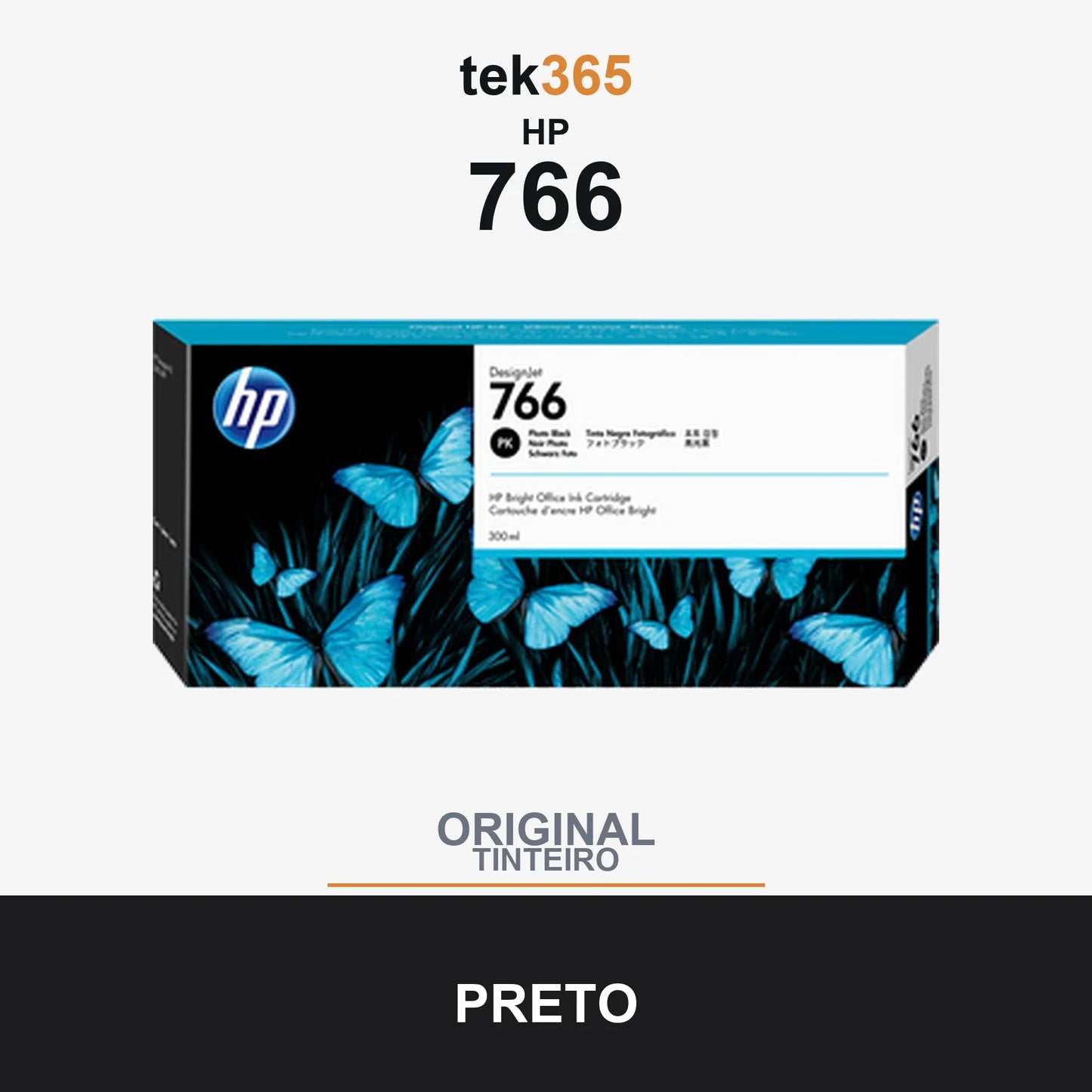 Cartucho de tinta original HP 766 Preto Foto
