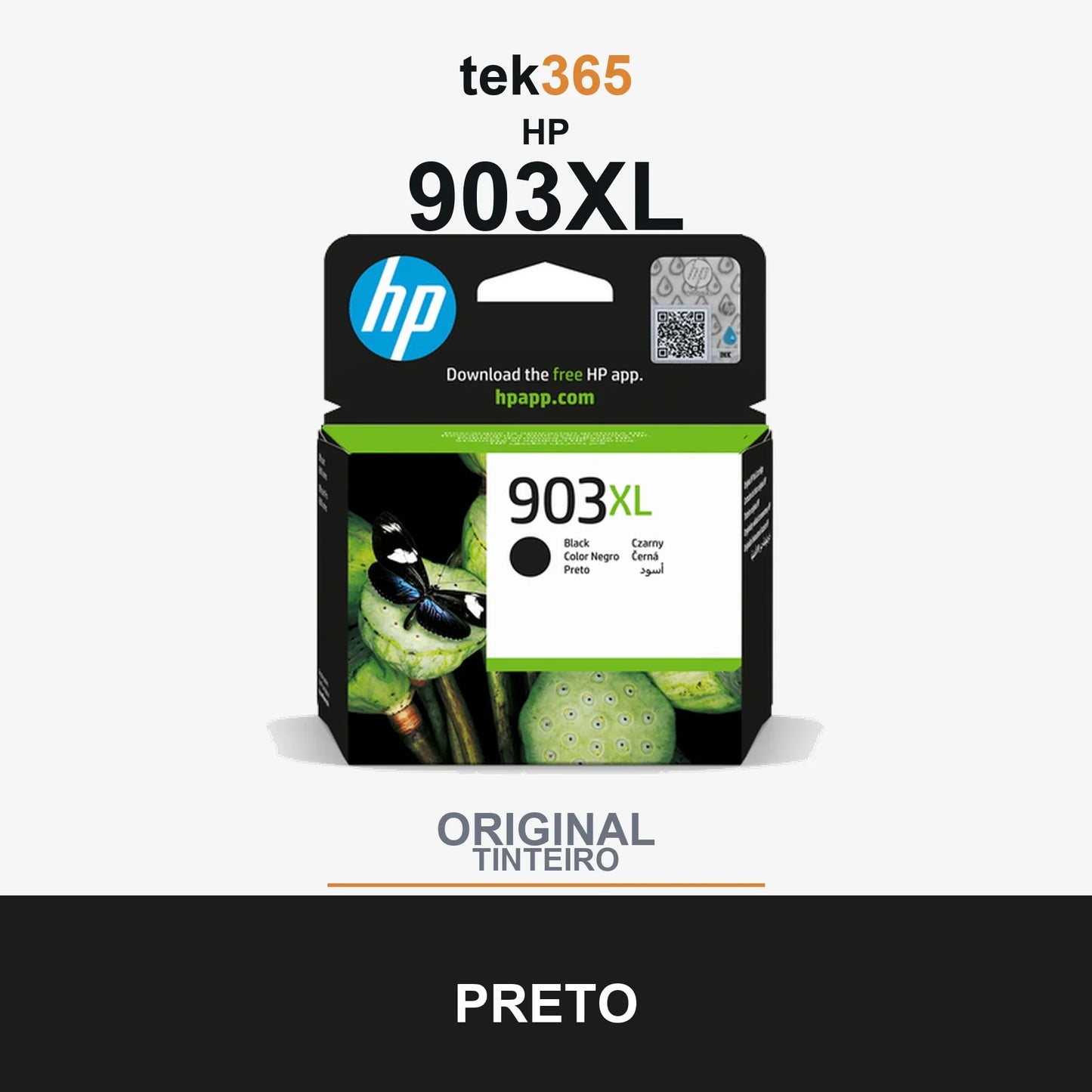 Cartucho de tinta original HP 903XL Preto