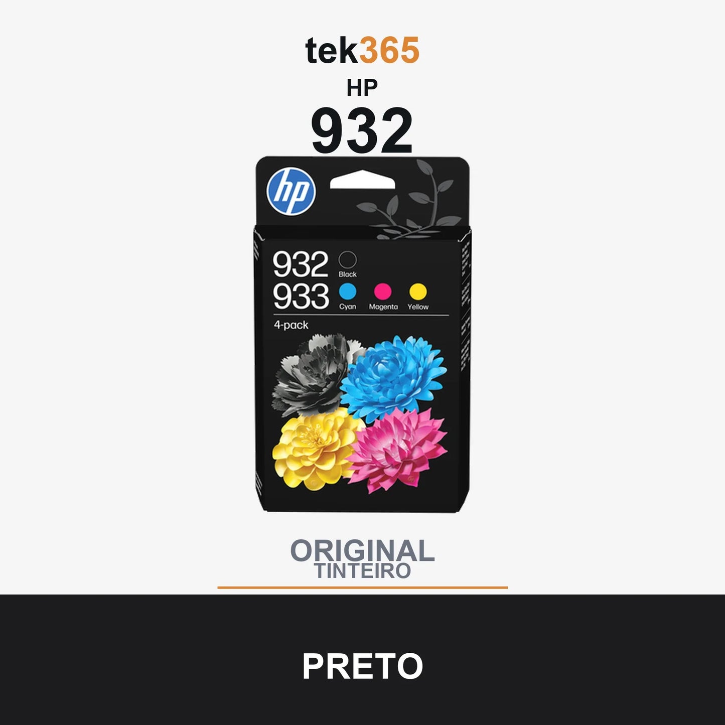 Pack de 4 de cartucho de tinta original HP 932 + 933 4 Cores