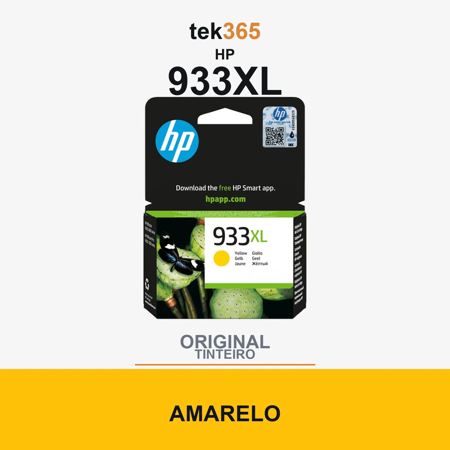 Cartucho de tinta original HP 933XL Amarelo