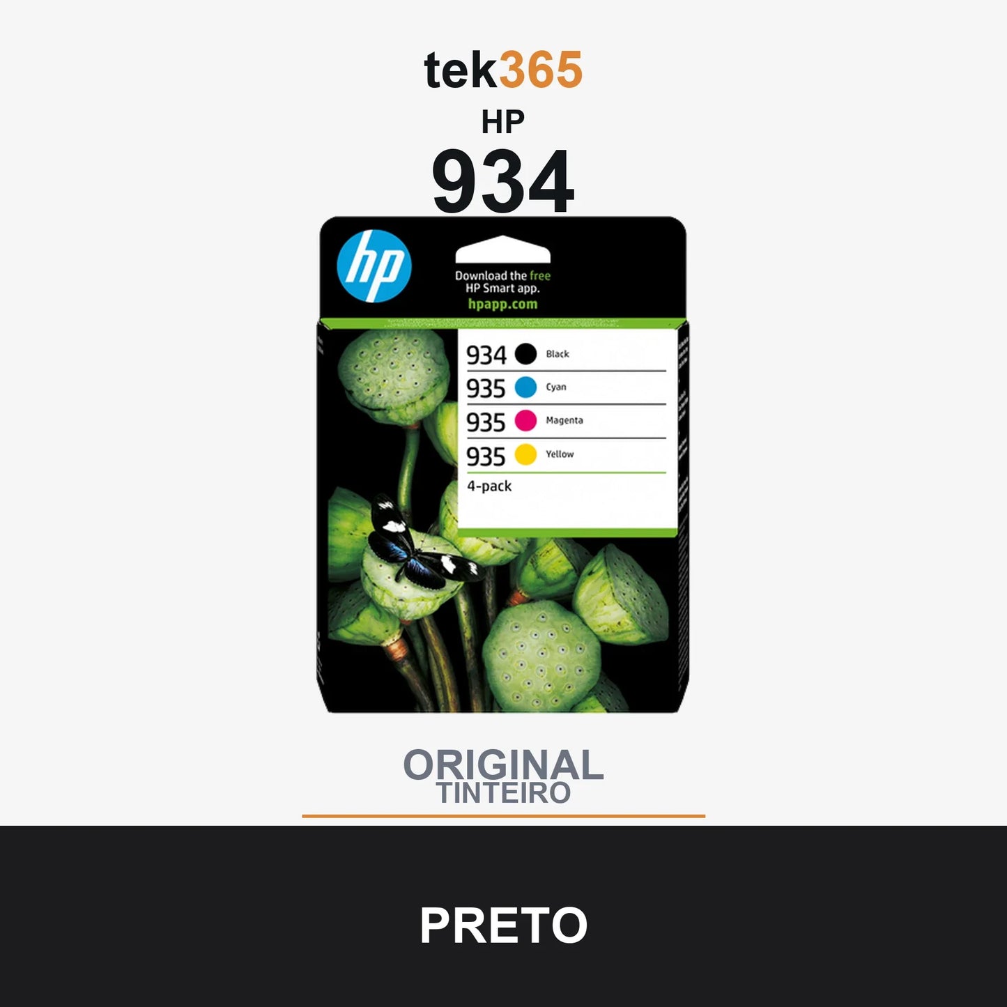 Pack de 4 de cartucho de tinta original HP 934 + 935 4 Cores