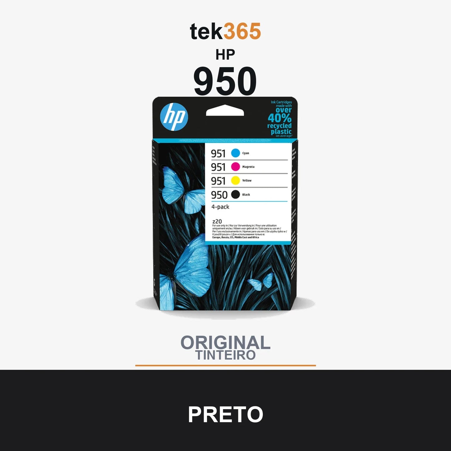 Pack de 4 de cartucho de tinta original HP 950 + 951 4 Cores
