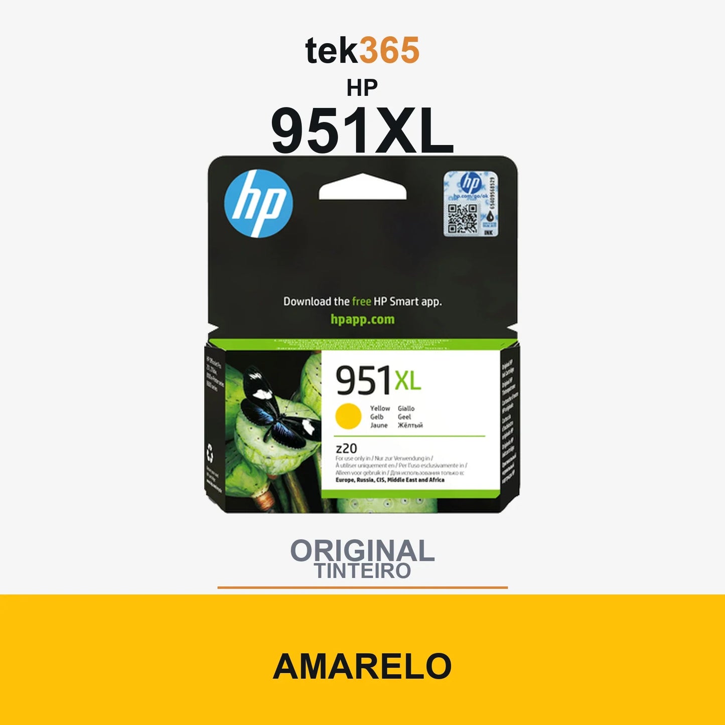 Cartucho de tinta original HP 951XL Amarelo