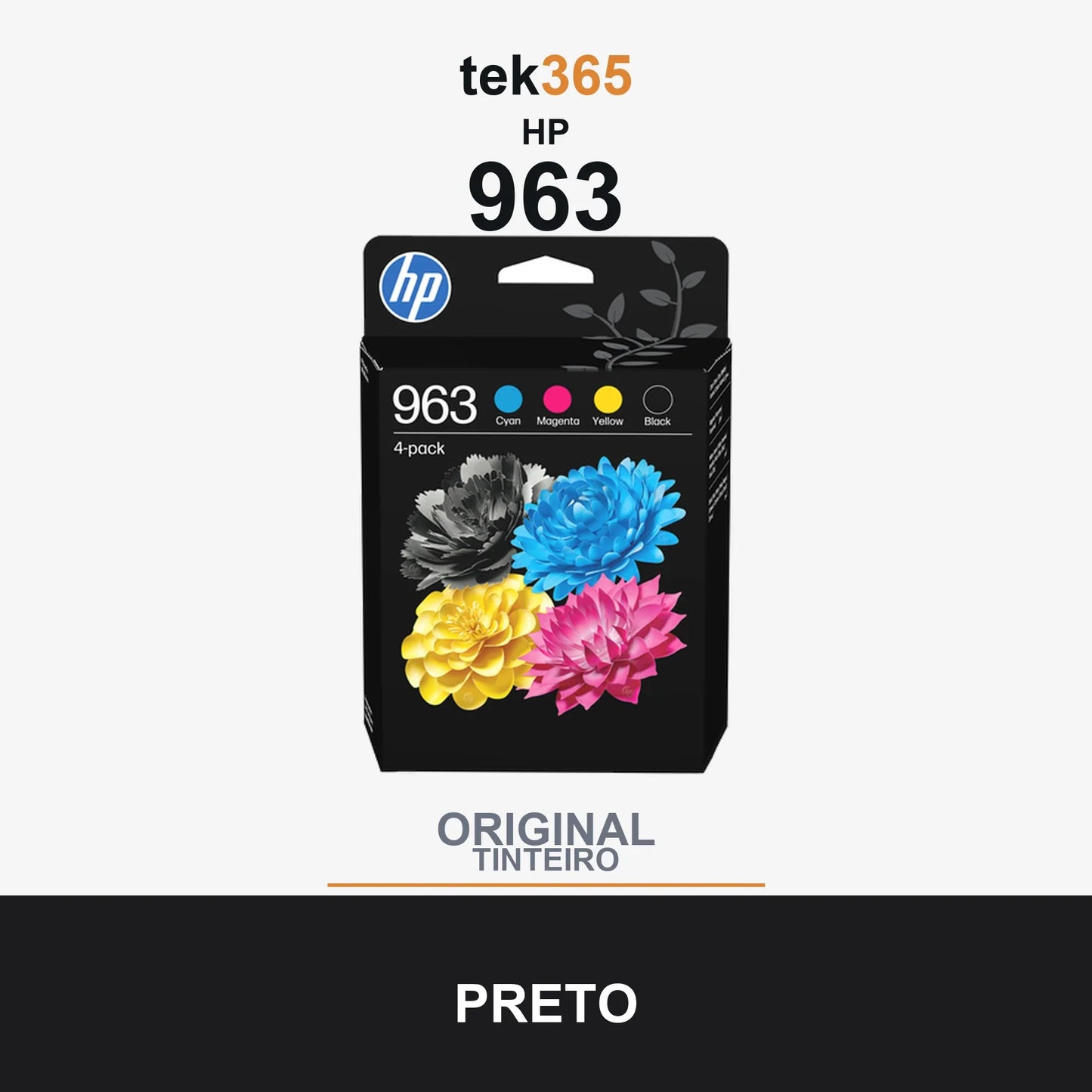Pack de 4 de cartucho de tinta original HP 963 4 Cores