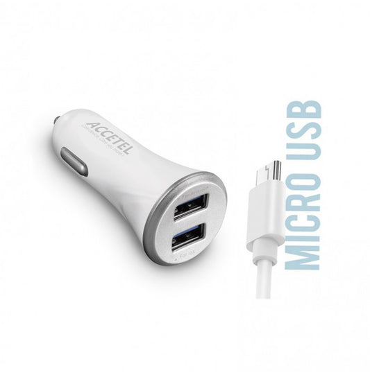 Carregador de Carro USB Duplo 3.1A Micro USB