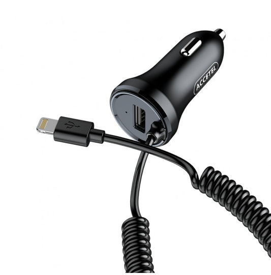 Carregador de Carro 3.1A 1 Porta USB Cabo Lightning