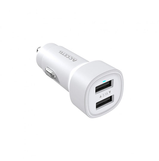 Carregador de Carro Duplo USB 3.1A Branco