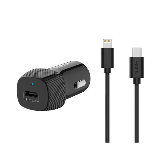 Carregador de carro com carregamento rápido USB-C PD 30W